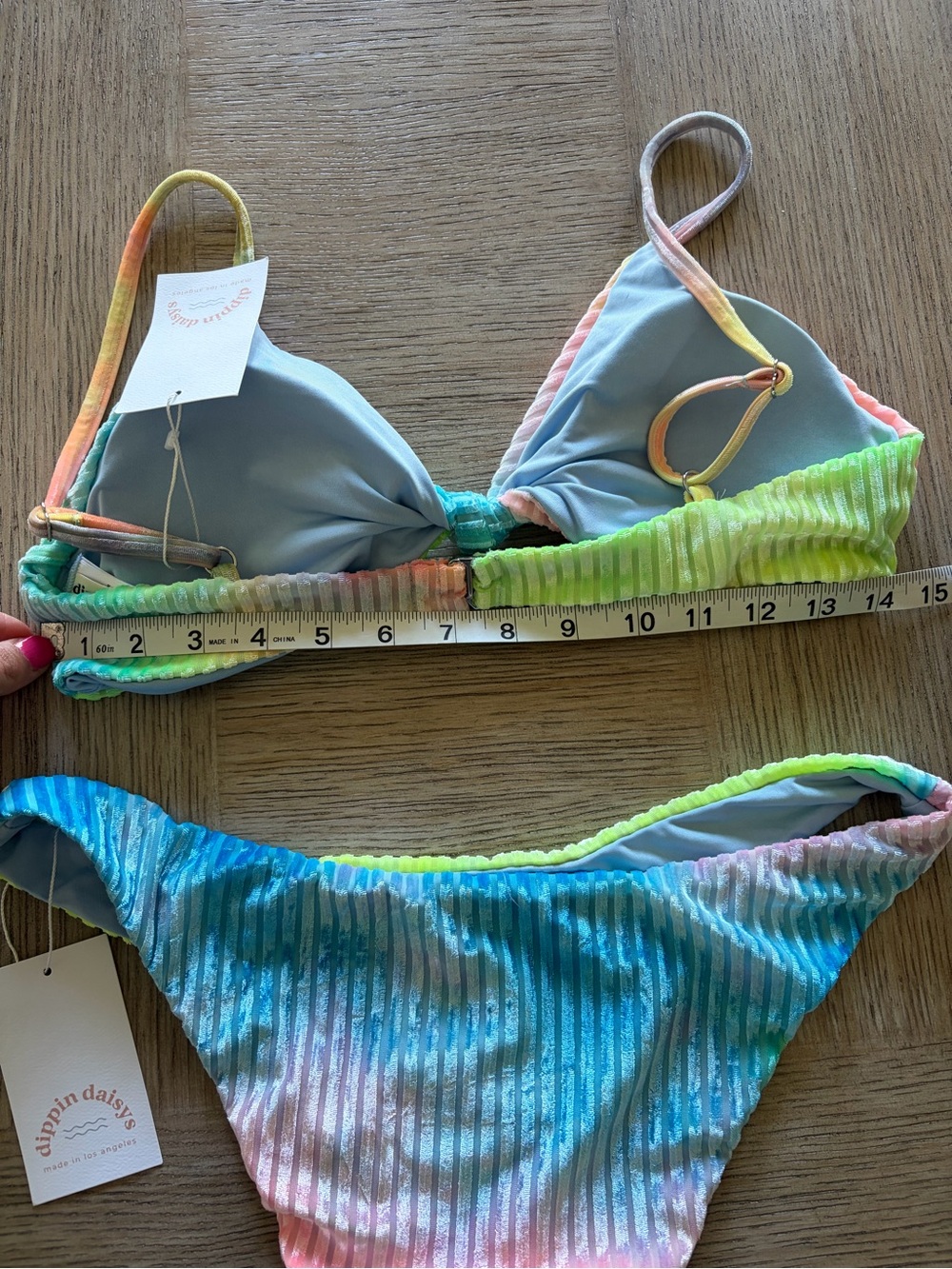 Dippin Daisys, Knot-Front Multicolor Gradient Bikini - Pink & Aqua - Picture 16 of 16